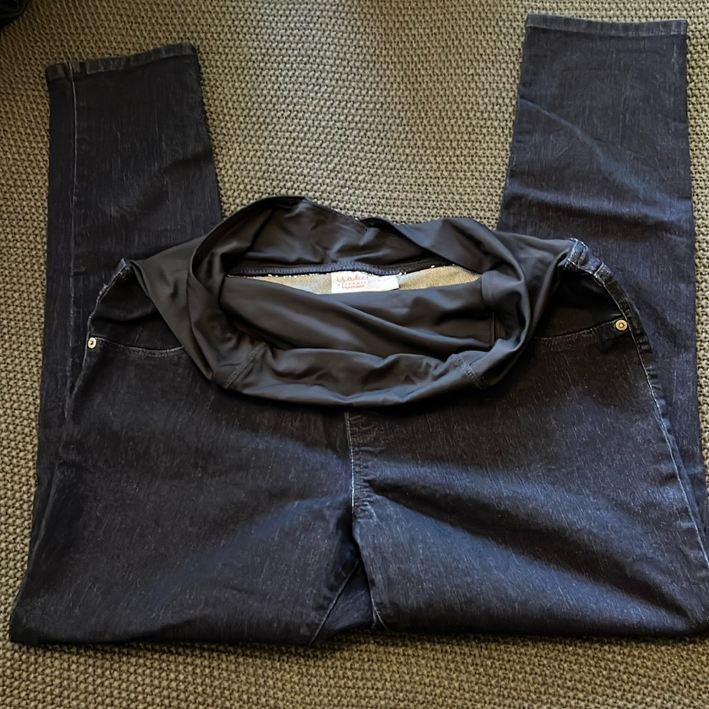 Isabel Maternity Dark Wash Pull On Jeggings Size 14 Over Belly